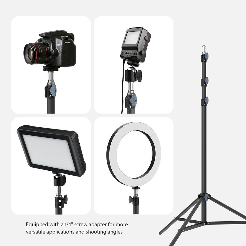 LEORFI Photography Light Stands 118"/10ft/300 cm: Heavy Duty Light Tripod Stand - Aluminum Lighting Stand - Photo Video Tripod Stand - with 1/4" Screw for Studio - Live Streaming Ring Light Reflectors - Image 3